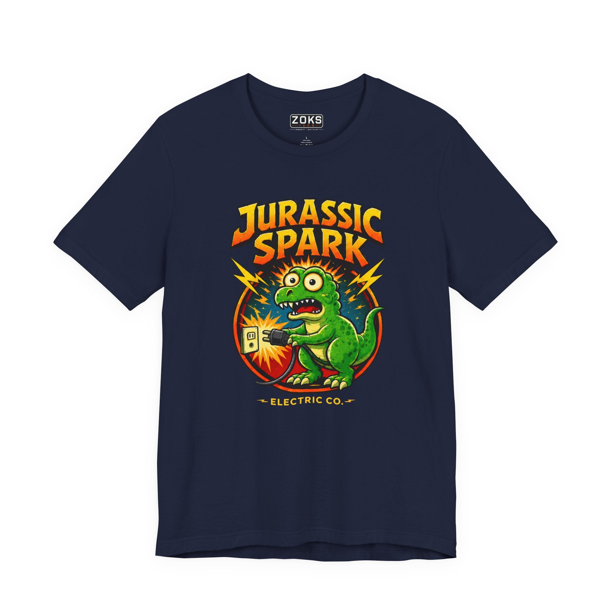 Jurassic Spark T‑Shirt — Retro Electric Dinosaur Graphic Tee