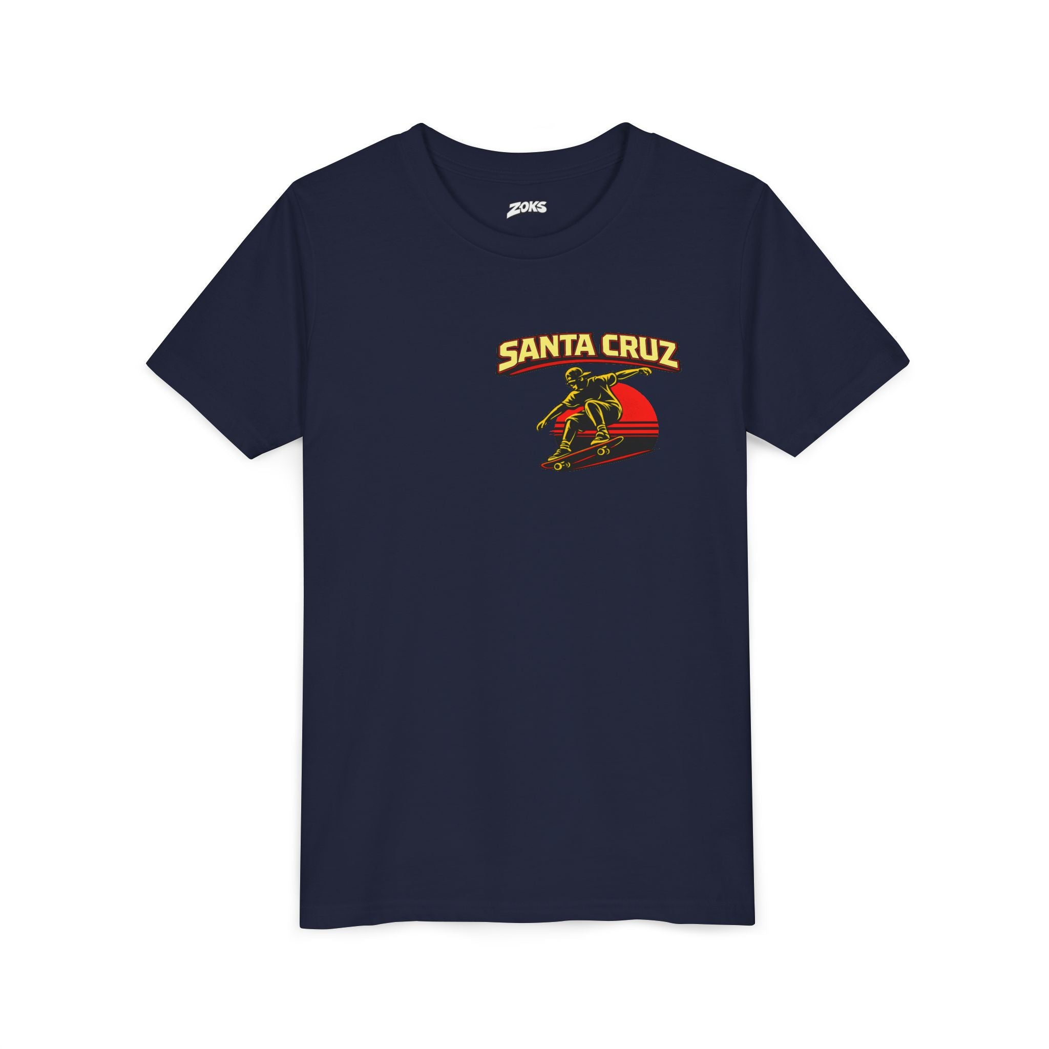 Youth Skateboard T-Shirt - 'Santa Cruz California USA' Retro Sunset Tee