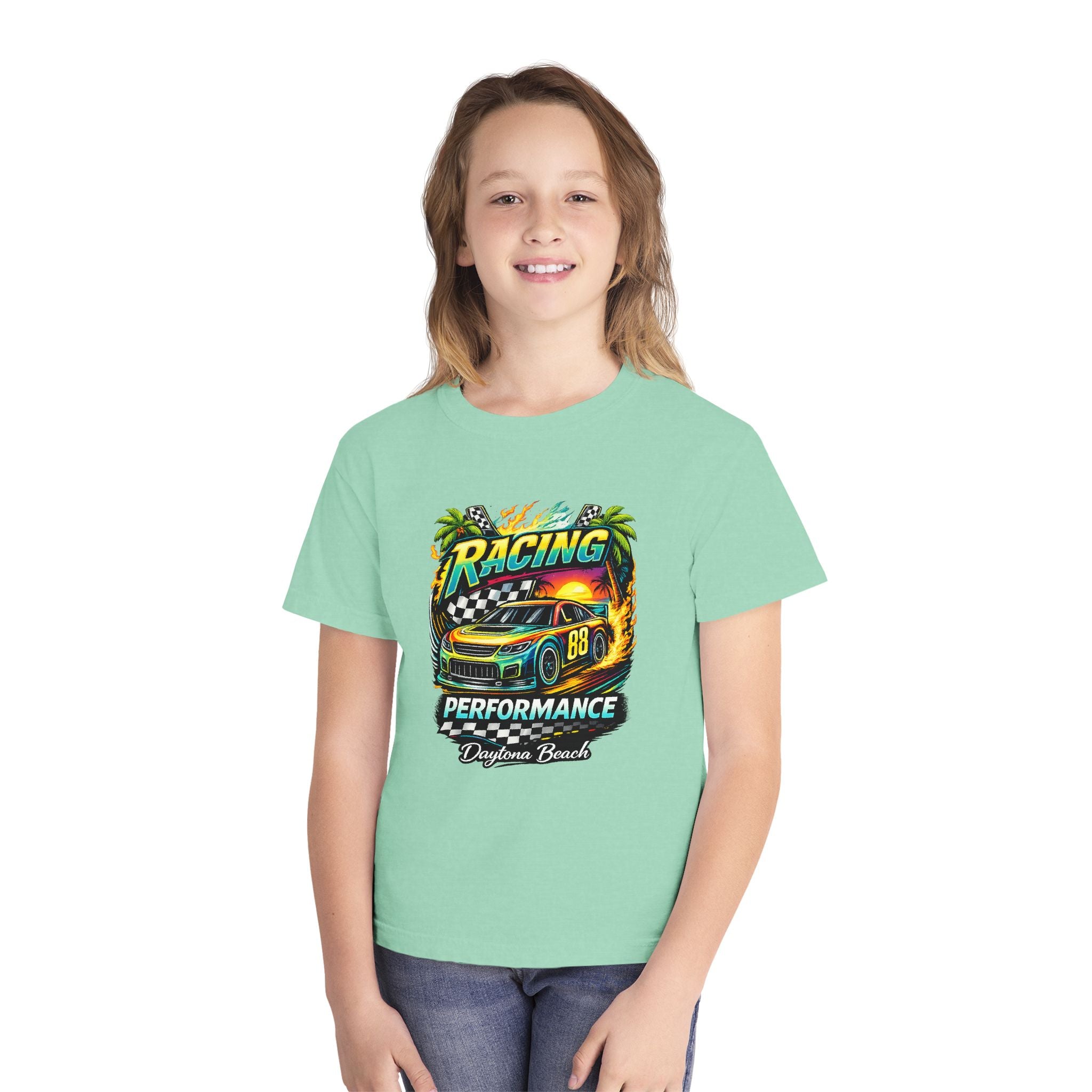 Racing Performance Youth Tee — 'Racing Performance' Graphic Car Shirt