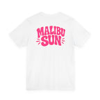 Malibu Sun Graphic Tee – Women's Soft Coastal Aesthetic Shirt, Summer Vacation Beach T-Shirt