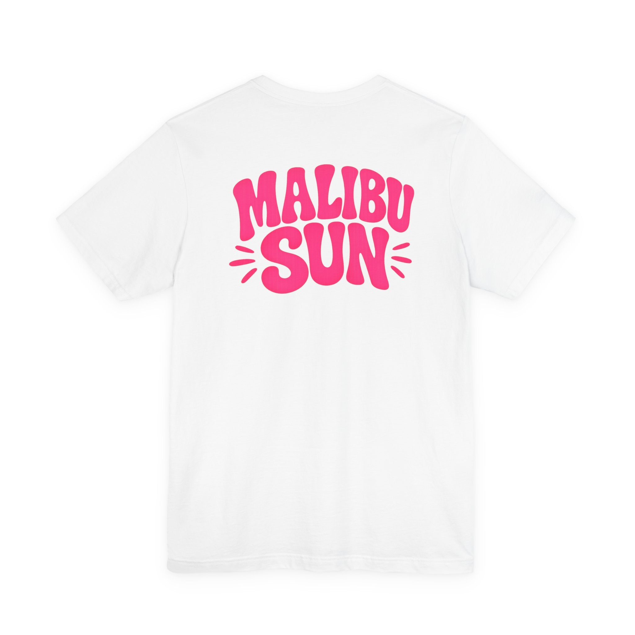 Malibu Sun Graphic Tee – Women's Soft Coastal Aesthetic Shirt, Summer Vacation Beach T-Shirt