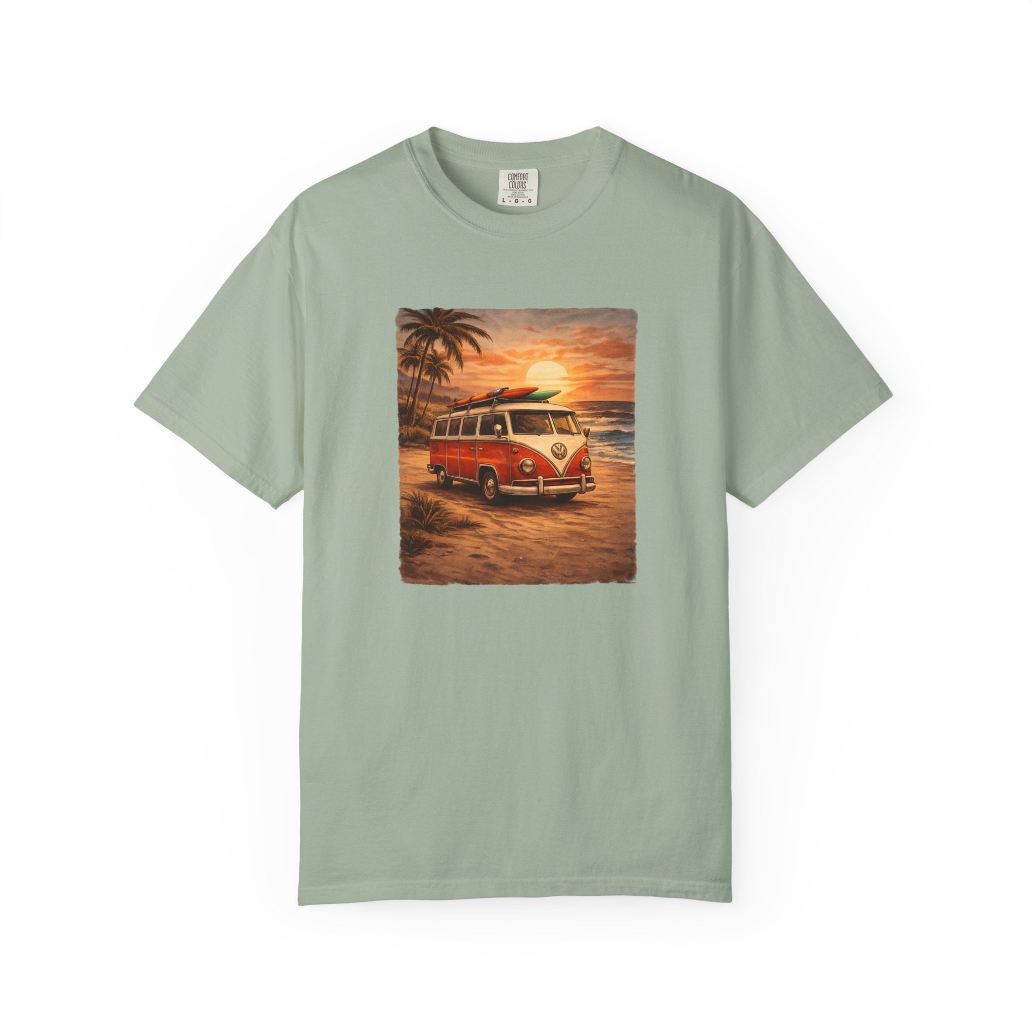 Vintage VW Bus Sunset T-Shirt — Retro Surf Camper Tee