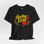 Lucky Girl Tee — Women's Vintage Red Shoe Graphic T-Shirt