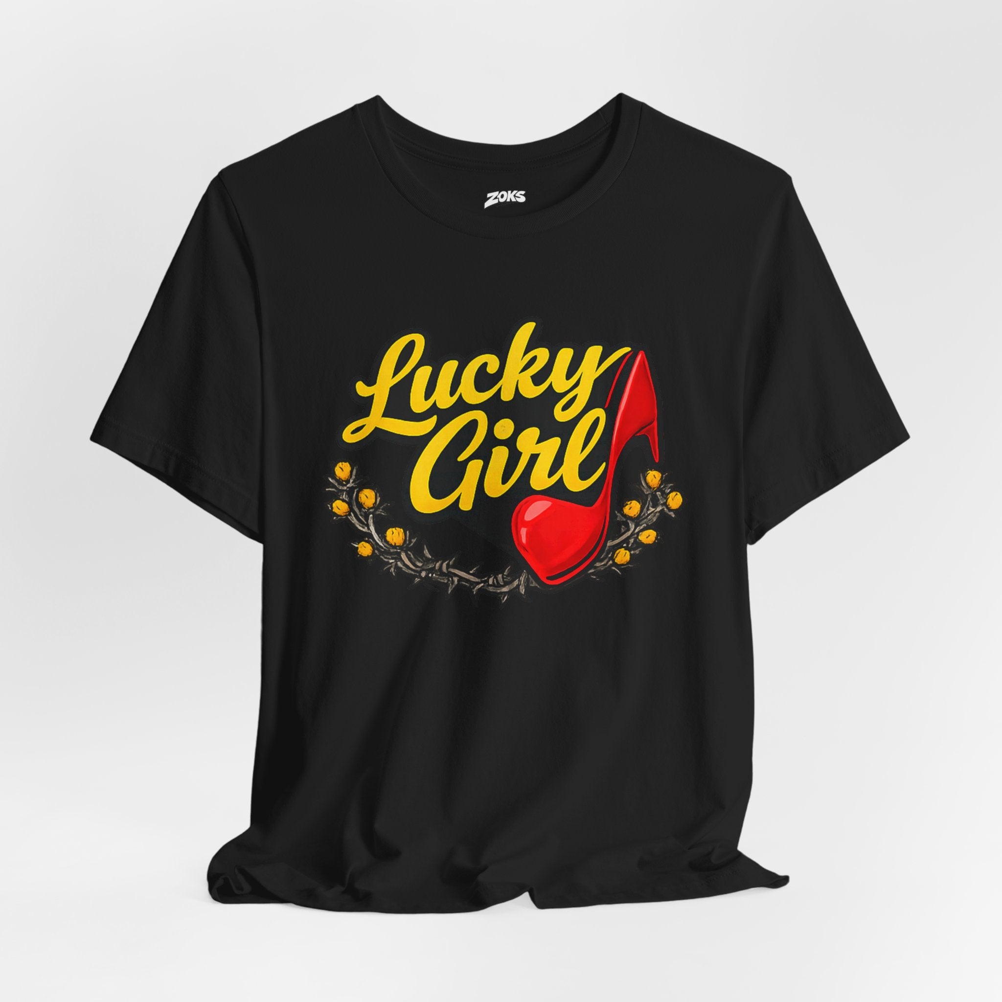 Lucky Girl Tee — Vintage Red Shoe Graphic T-Shirt
