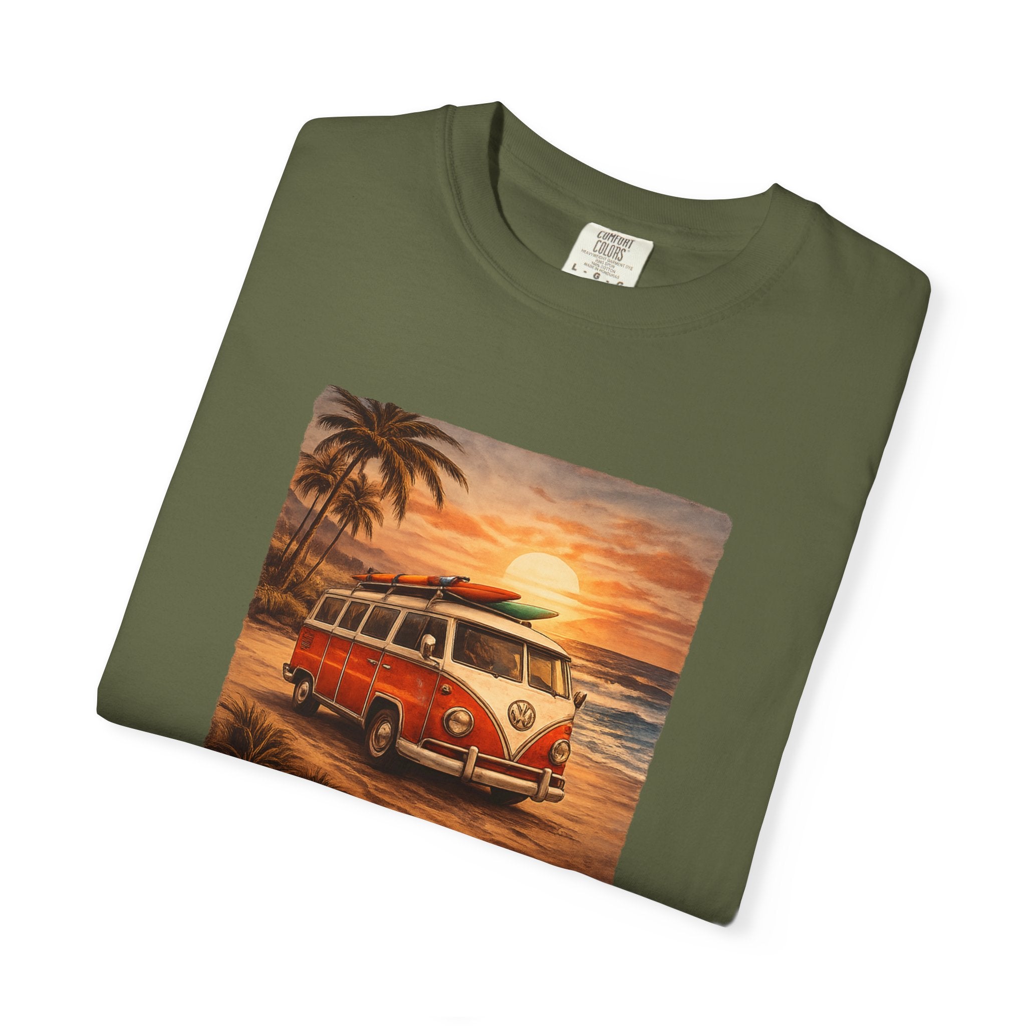 Vintage VW Bus Sunset T-Shirt — Retro Surf Camper Tee