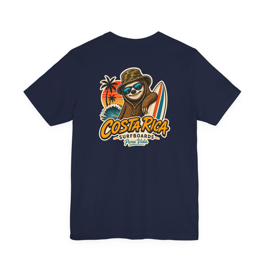 Pura Vida Sloth Beach Costa Rica T-Shirt – Retro Tropical Surf Graphic Tee