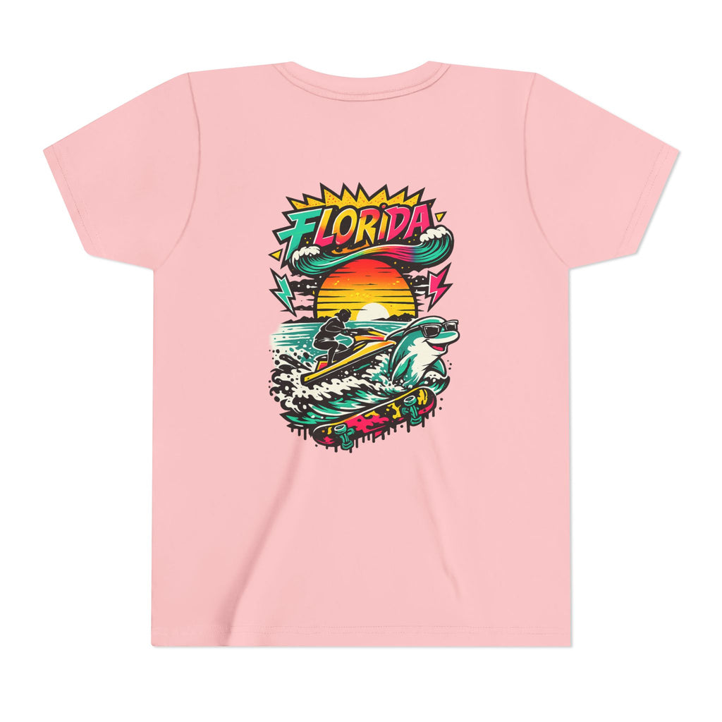 Florida Shark Surf Youth Tee - Kids' Beach Graphic T-Shirt