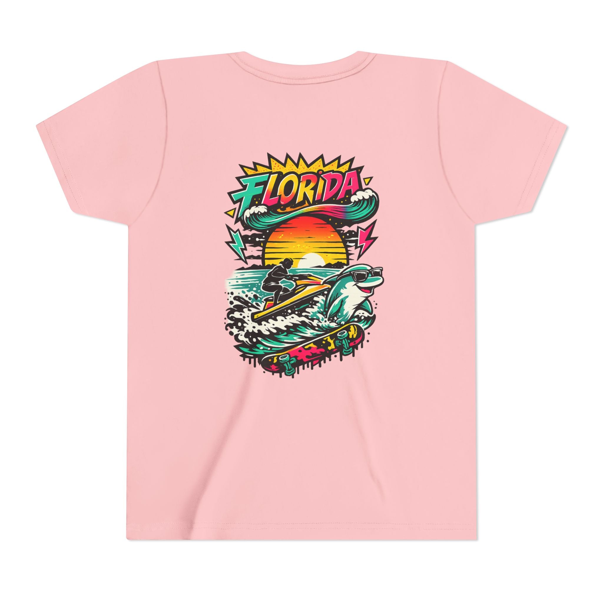 Florida Shark Surf Youth Tee - Kids' Beach Graphic T-Shirt