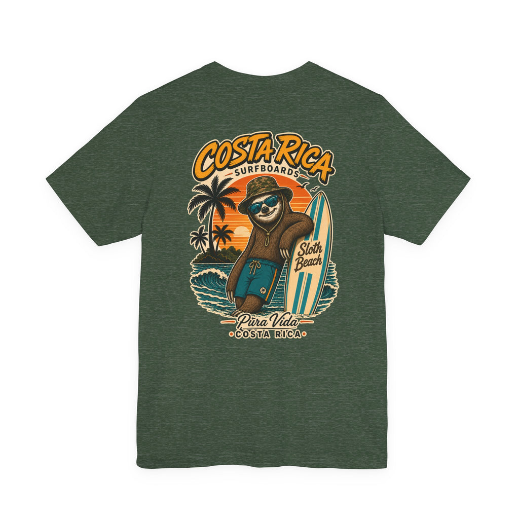 Costa Rica Surf Sloth T‑Shirt — Pura Vida Beach Tee