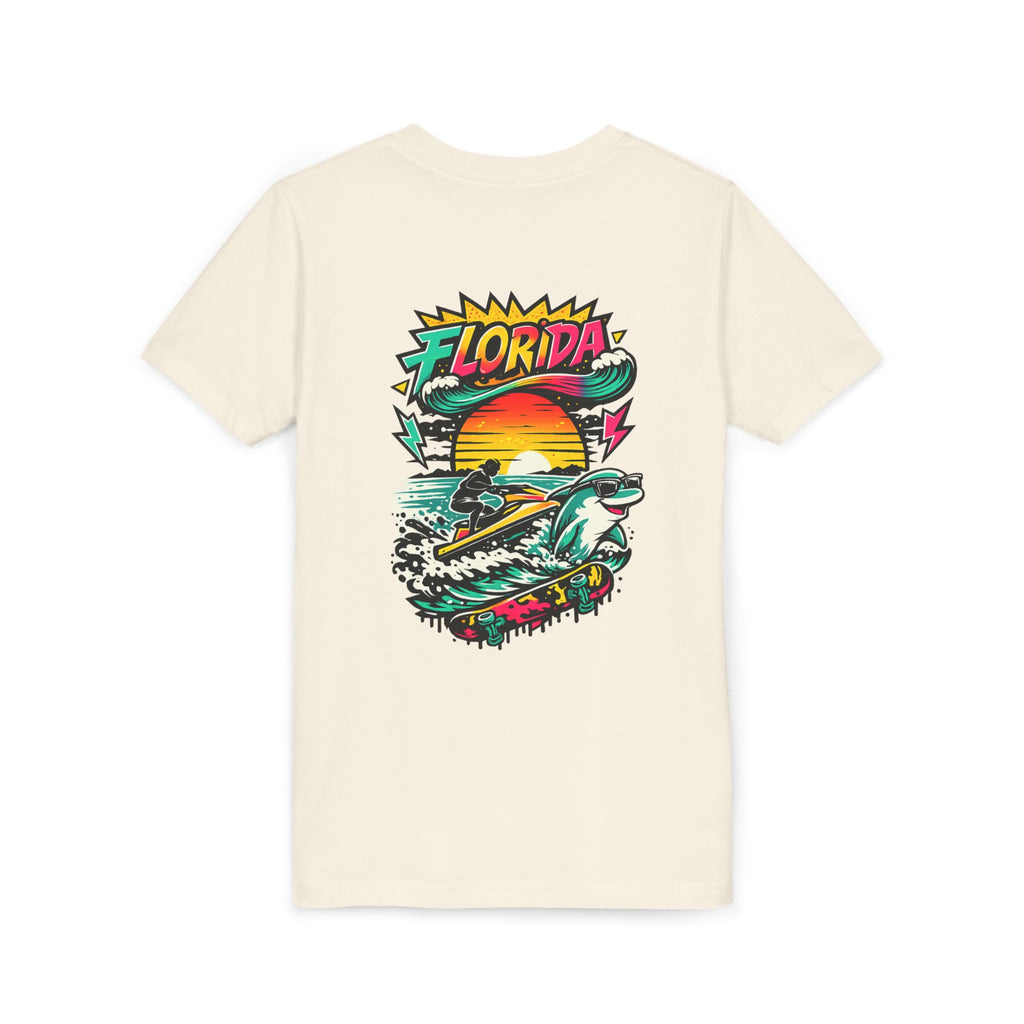Florida Shark Surf Youth Tee - Kids' Beach Graphic T-Shirt