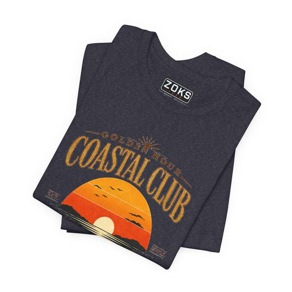 Women's Coastal Club Sunset Tee — "Golden Hour" Pacific State of Mind T-Shirt