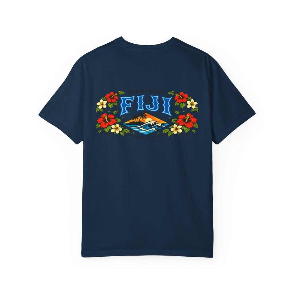 Fiji Floral Vacation T-Shirt — South Pacific Island Scenic Tee
