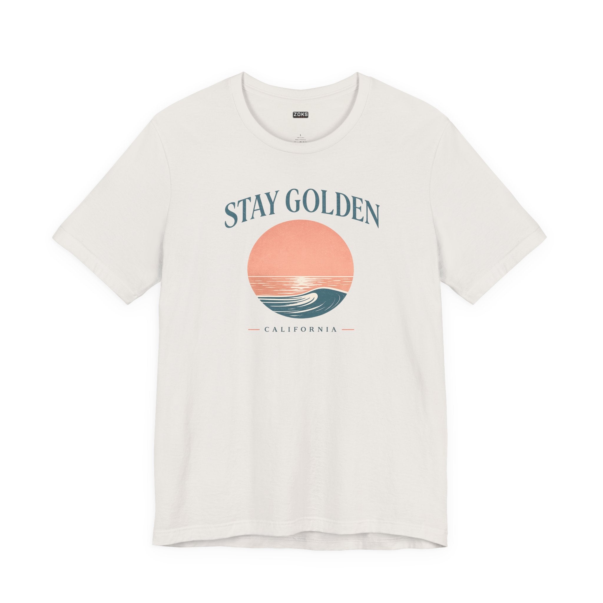 Stay Golden Sunset California Tee — Minimalist Women's Graphic T-Shirt