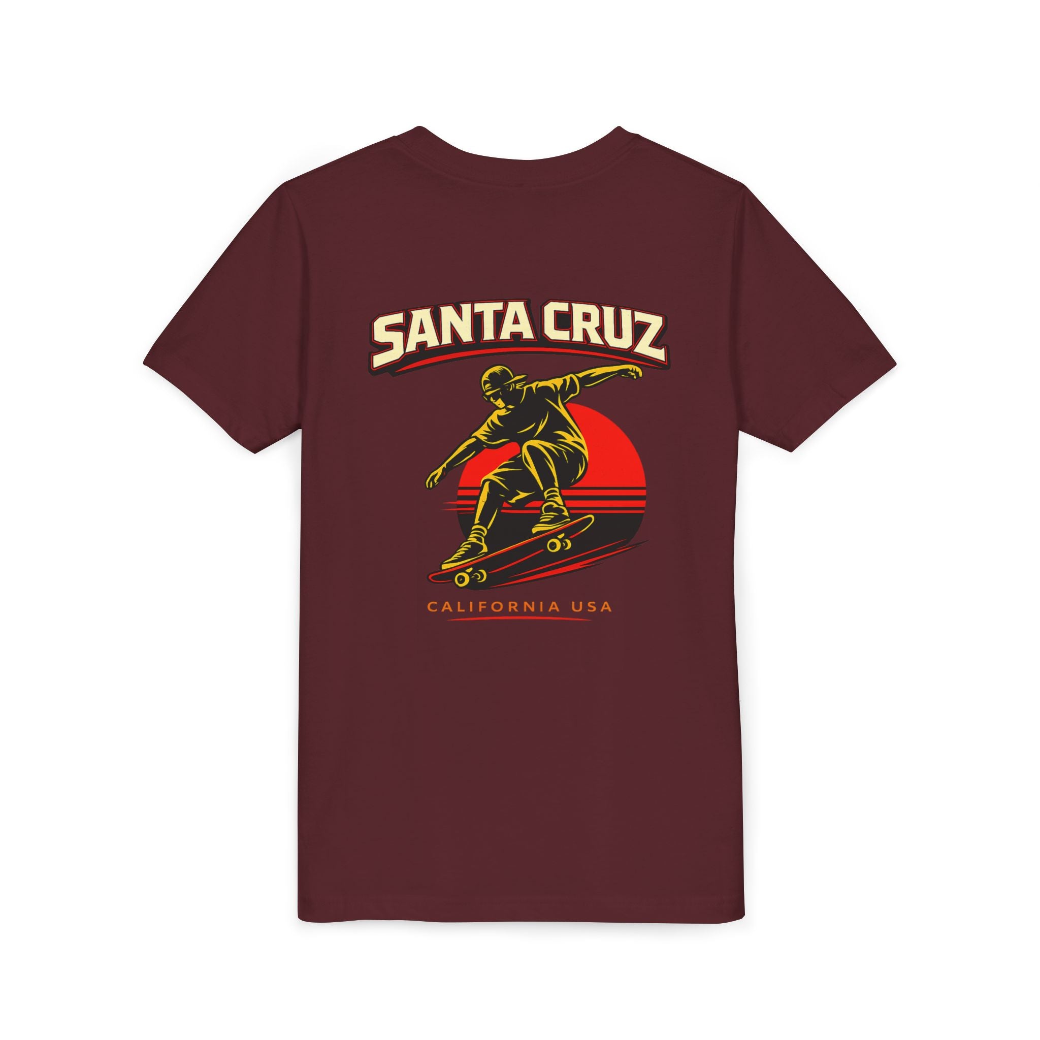Youth Skateboard T-Shirt - 'Santa Cruz California USA' Retro Sunset Tee