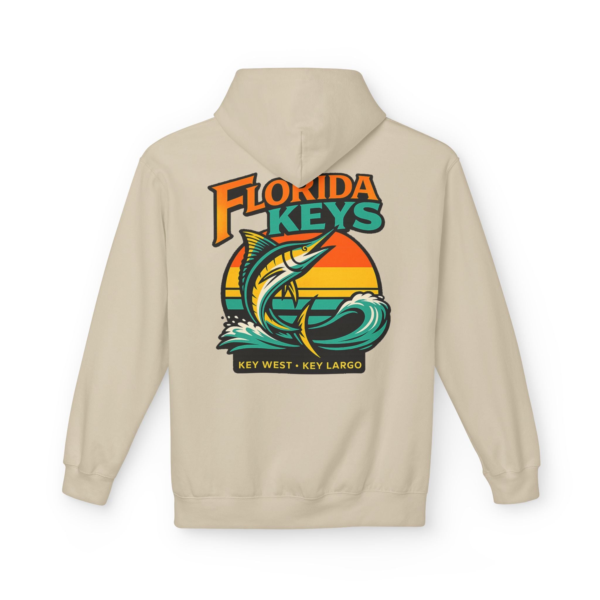 Florida Keys Fishing Hoodie — Key West Key Largo Sunset Marlin Design