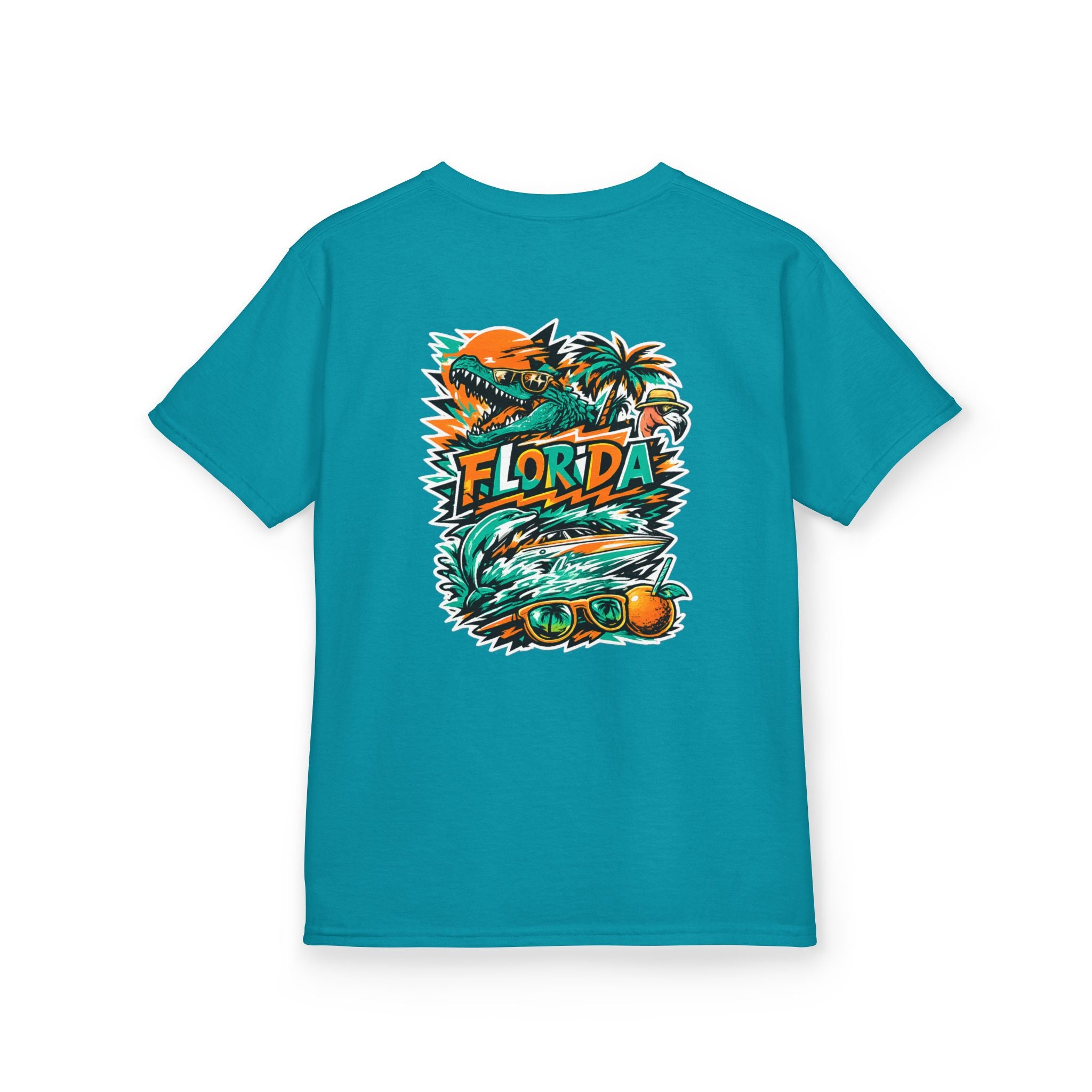 Florida Kids Tropical Beach Surf Tee — Kids Beach Vacation T‑Shirt
