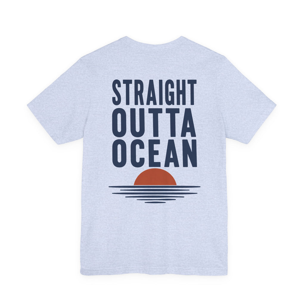 Straight Outta Ocean Retro Sunset Beach T-Shirt