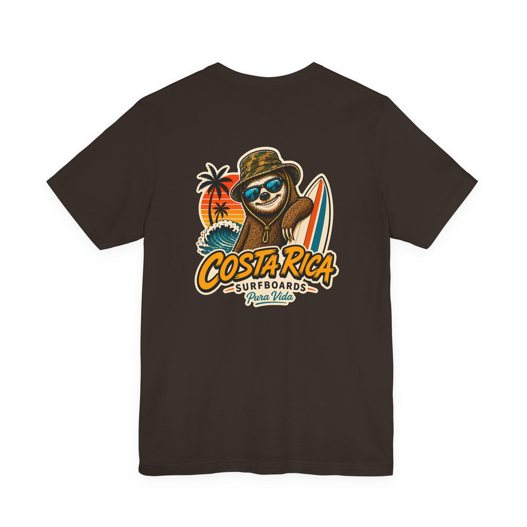 Pura Vida Sloth Beach Costa Rica T-Shirt – Retro Tropical Surf Graphic Tee