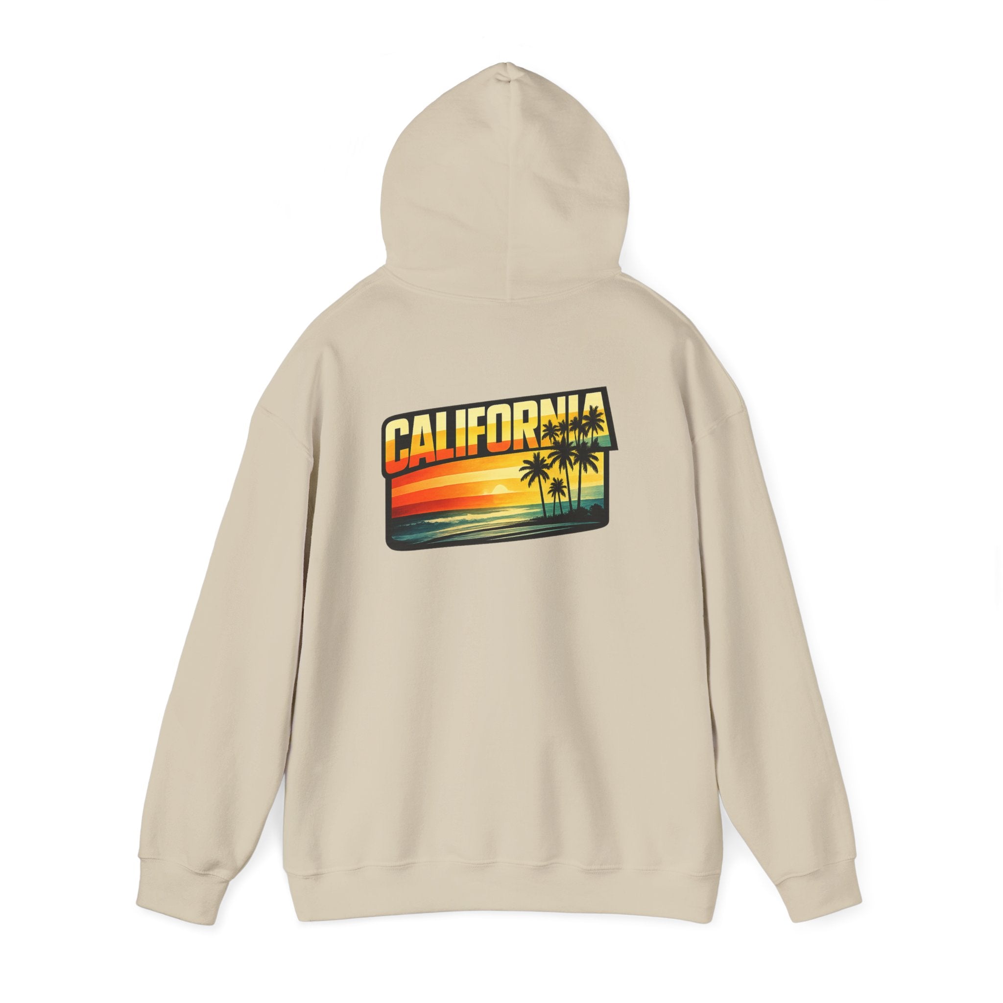 California Sunset Palm Tree Hoodie — Retro Beach Pullover
