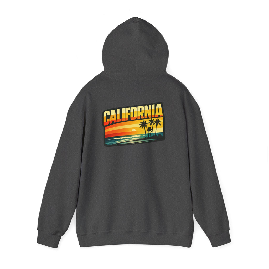 California Sunset Palm Tree Hoodie — Retro Beach Pullover
