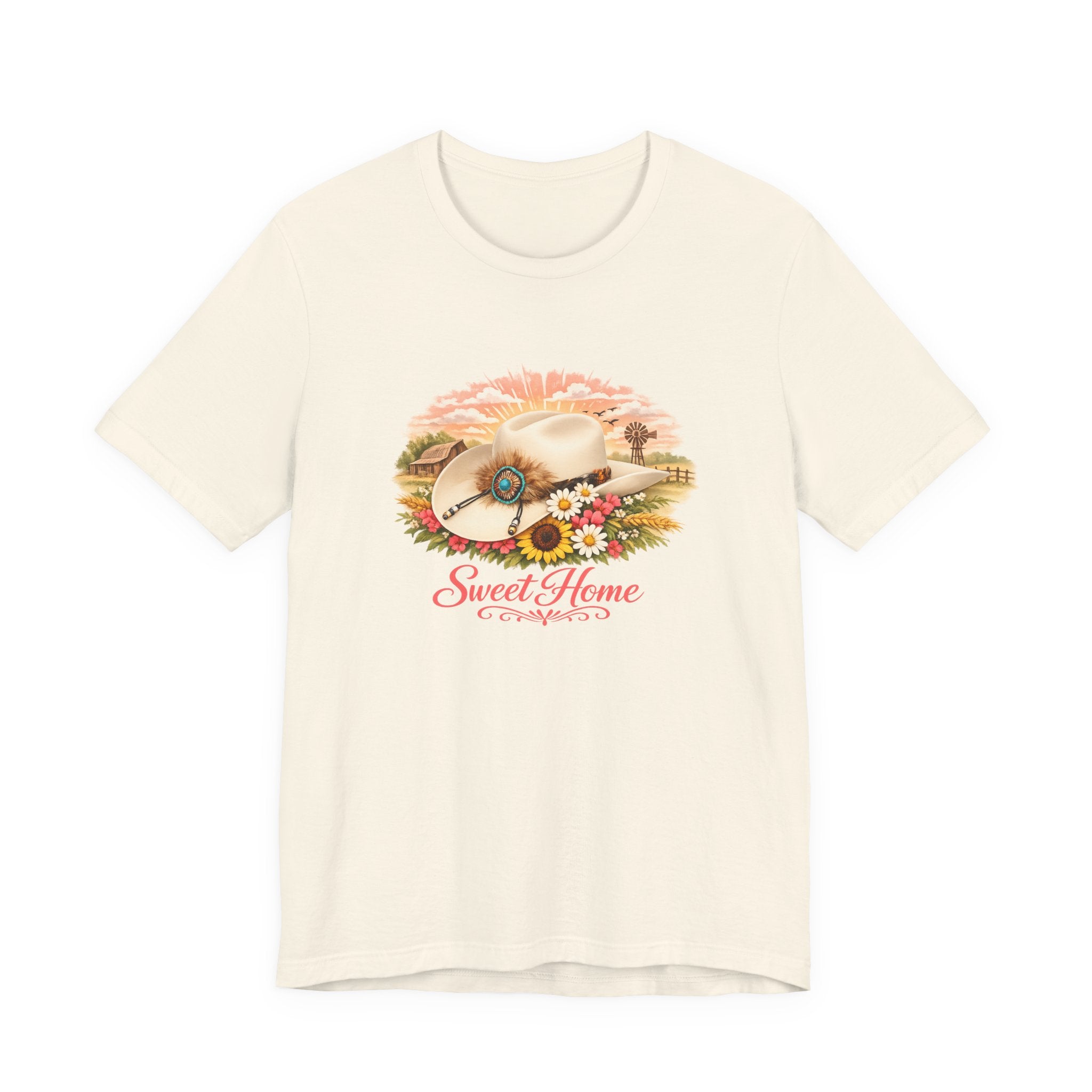 Sweet Home Floral Cowboy Hat Tee — Country Vintage Women's Graphic T-Shirt