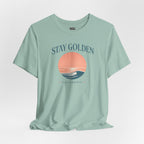 Stay Golden Sunset California Tee — Minimalist Women's Graphic T-Shirt