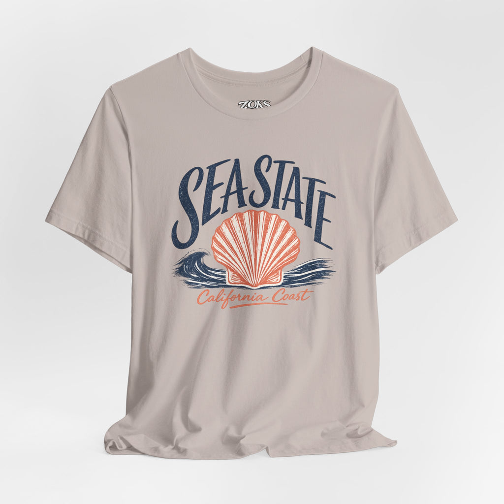 California Coast Shell Tee — Women's Sea State Graphic T-Shirt