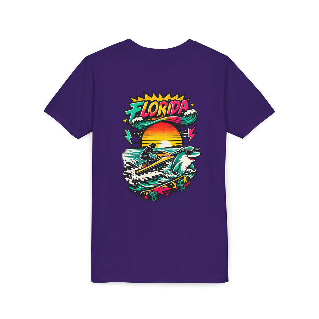 Florida Shark Surf Youth Tee - Kids' Beach Graphic T-Shirt
