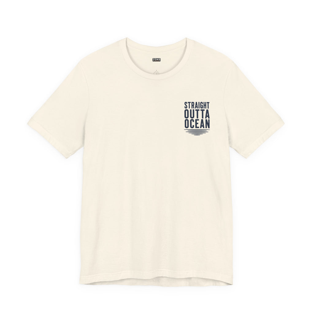 Straight Outta Ocean Retro Sunset Beach T-Shirt