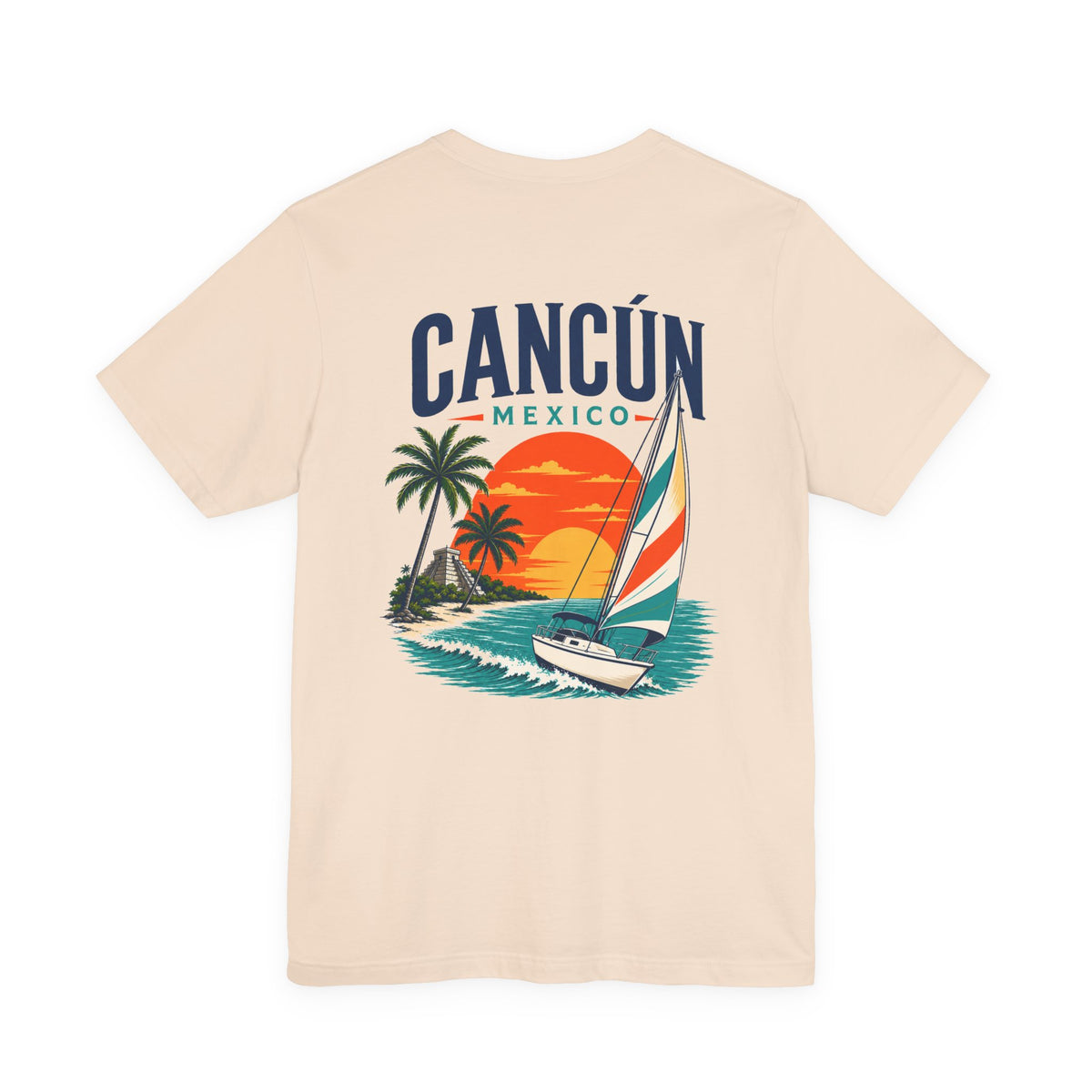 Cancún Mexico Sunset Sail T-Shirt — Beach Vacation Tee