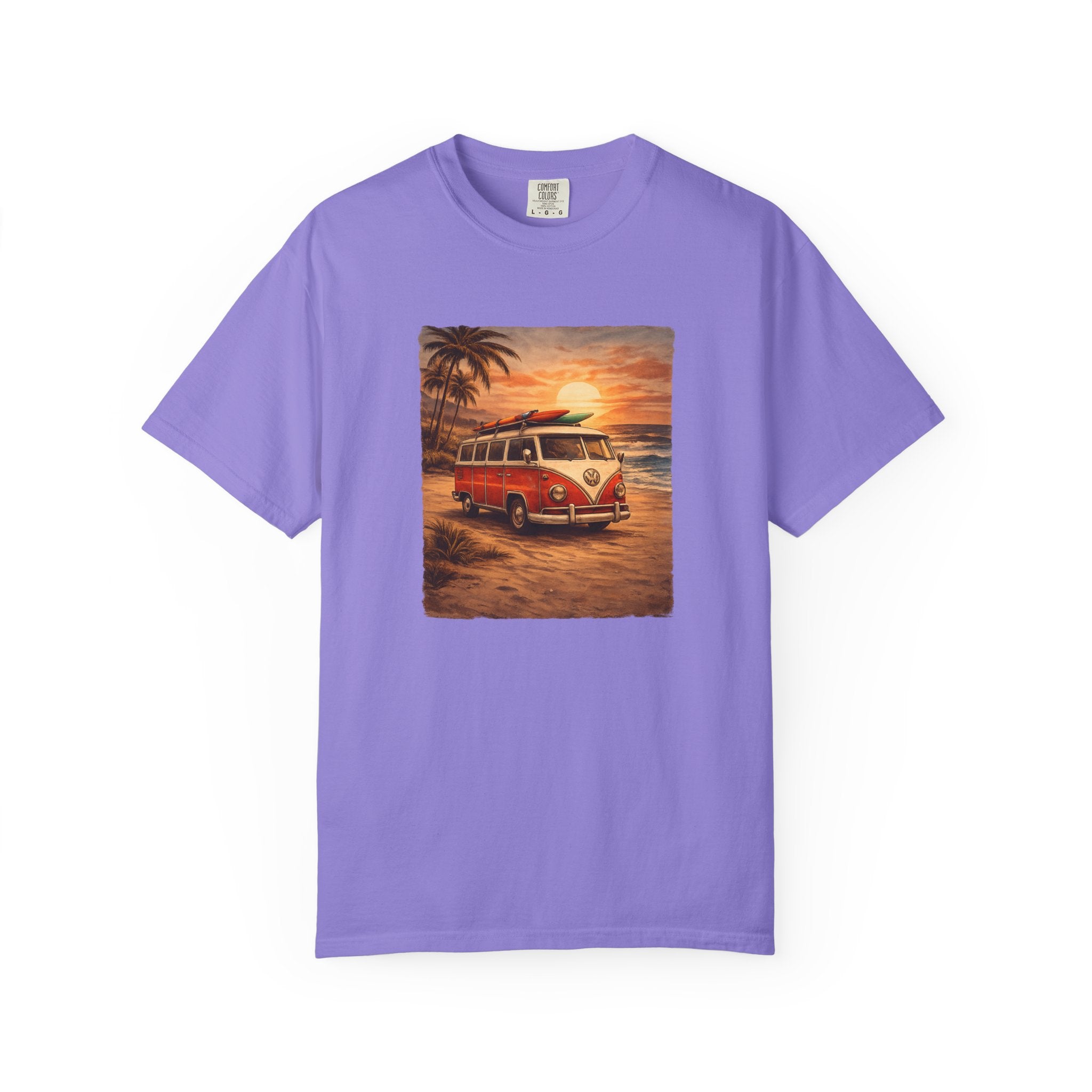 Vintage VW Bus Sunset T-Shirt — Retro Surf Camper Tee