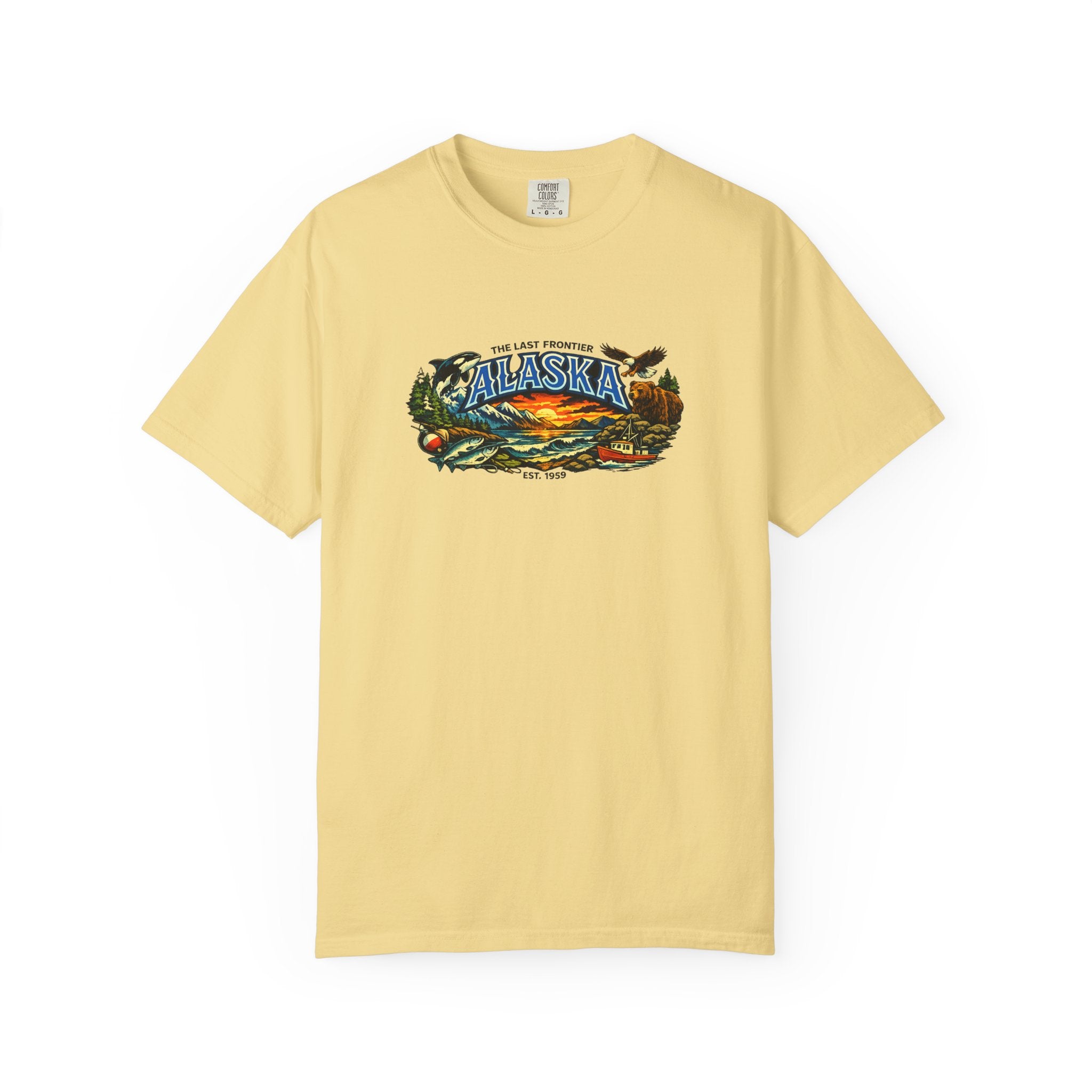 Alaska Scenic T‑Shirt — 'The Last Frontier' Sunset Graphic