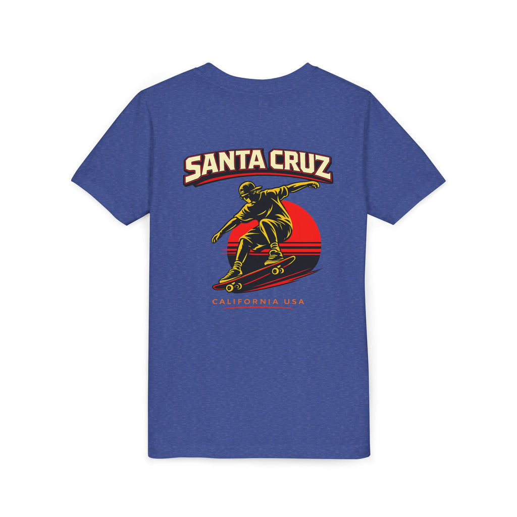 Youth Skateboard T-Shirt - 'Santa Cruz California USA' Retro Sunset Tee