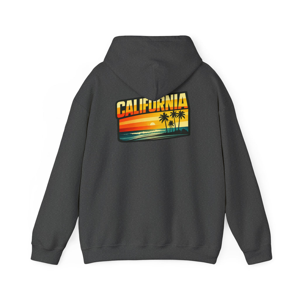 California Sunset Palm Tree Hoodie — Retro Beach Pullover