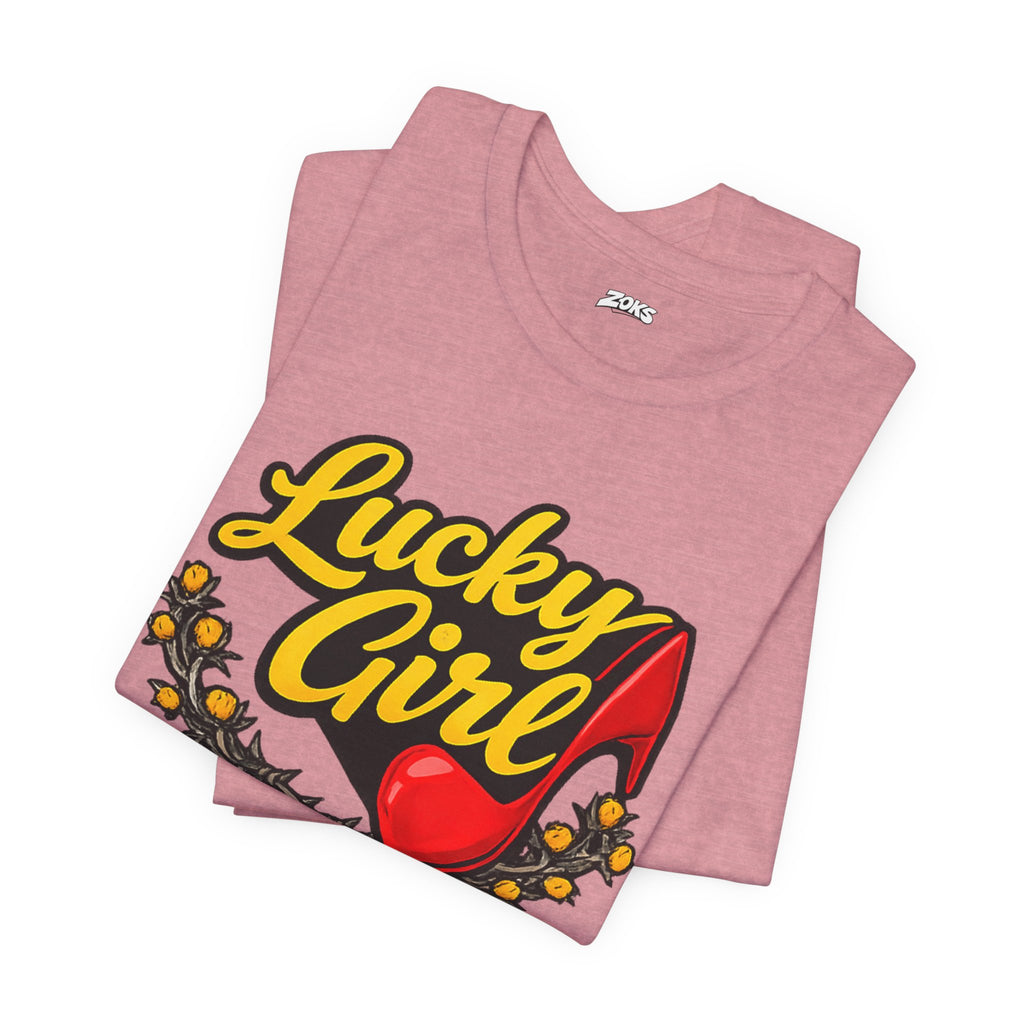 Lucky Girl Tee — Vintage Red Shoe Graphic T-Shirt