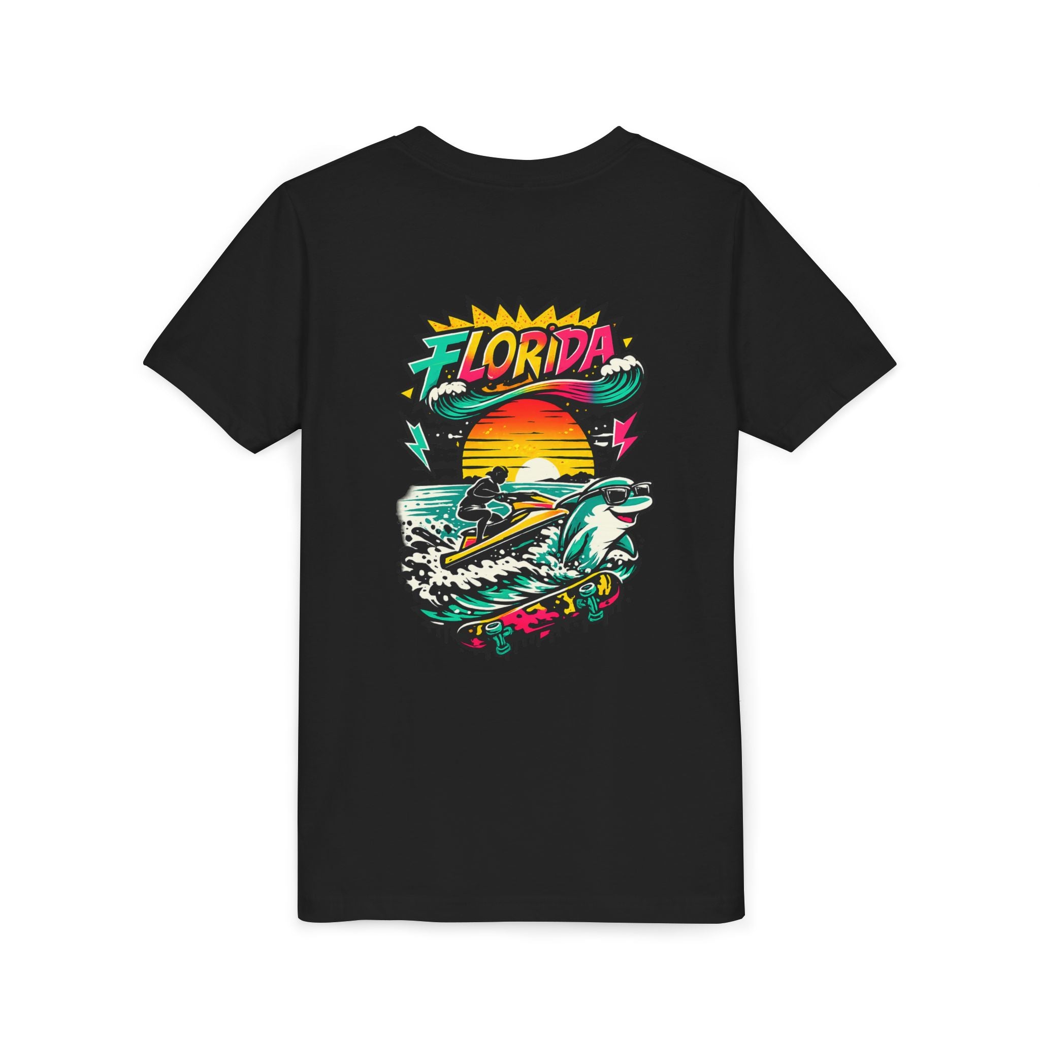 Florida Shark Surf Youth Tee - Kids' Beach Graphic T-Shirt