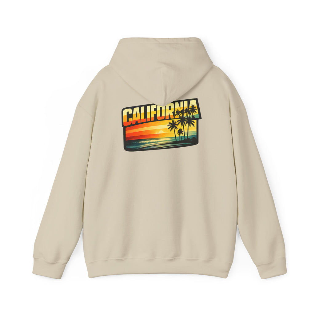 California Sunset Palm Tree Hoodie — Retro Beach Pullover