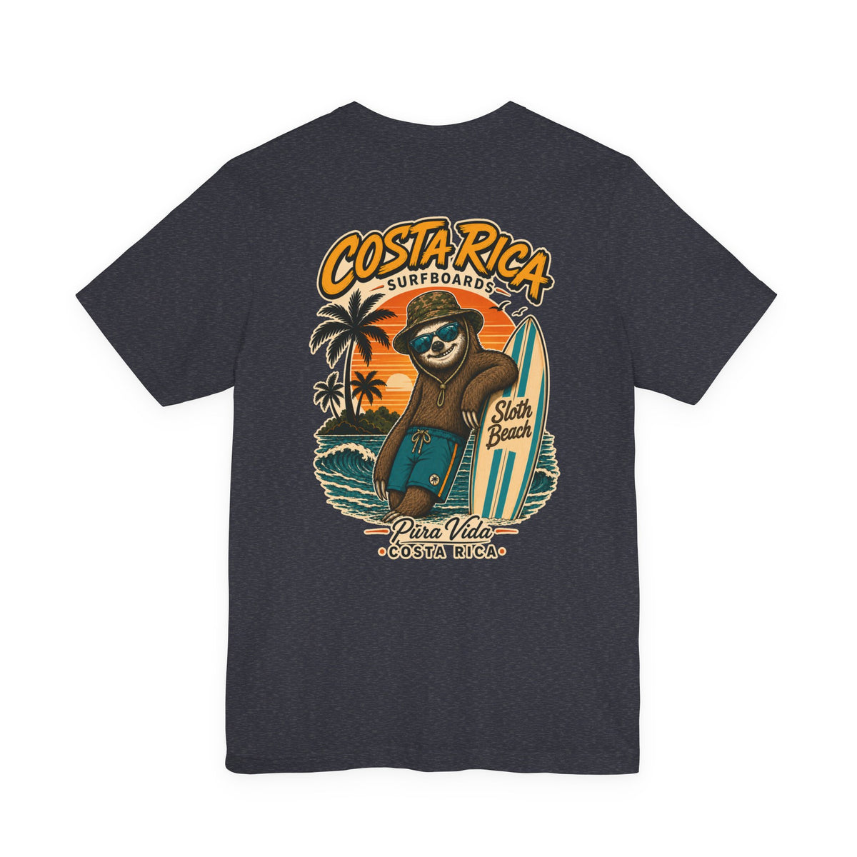 Costa Rica Surf Sloth T‑Shirt — Pura Vida Beach Tee