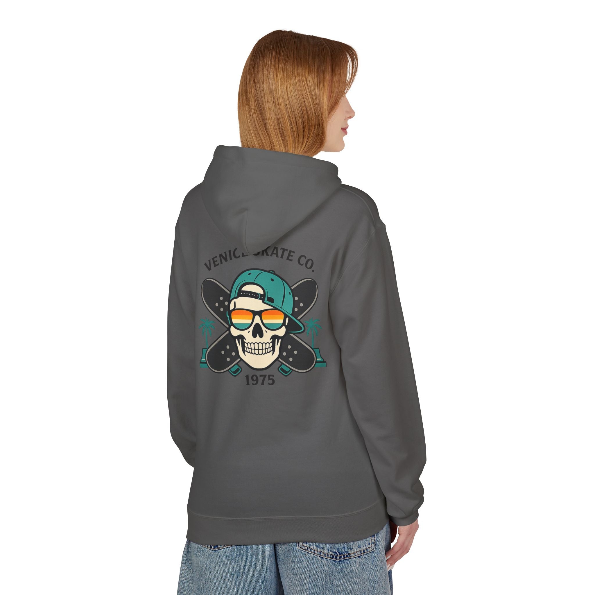 Venice Skate Co. Skull Palm Skateboard Hoodie — Retro Venice, California Pullover