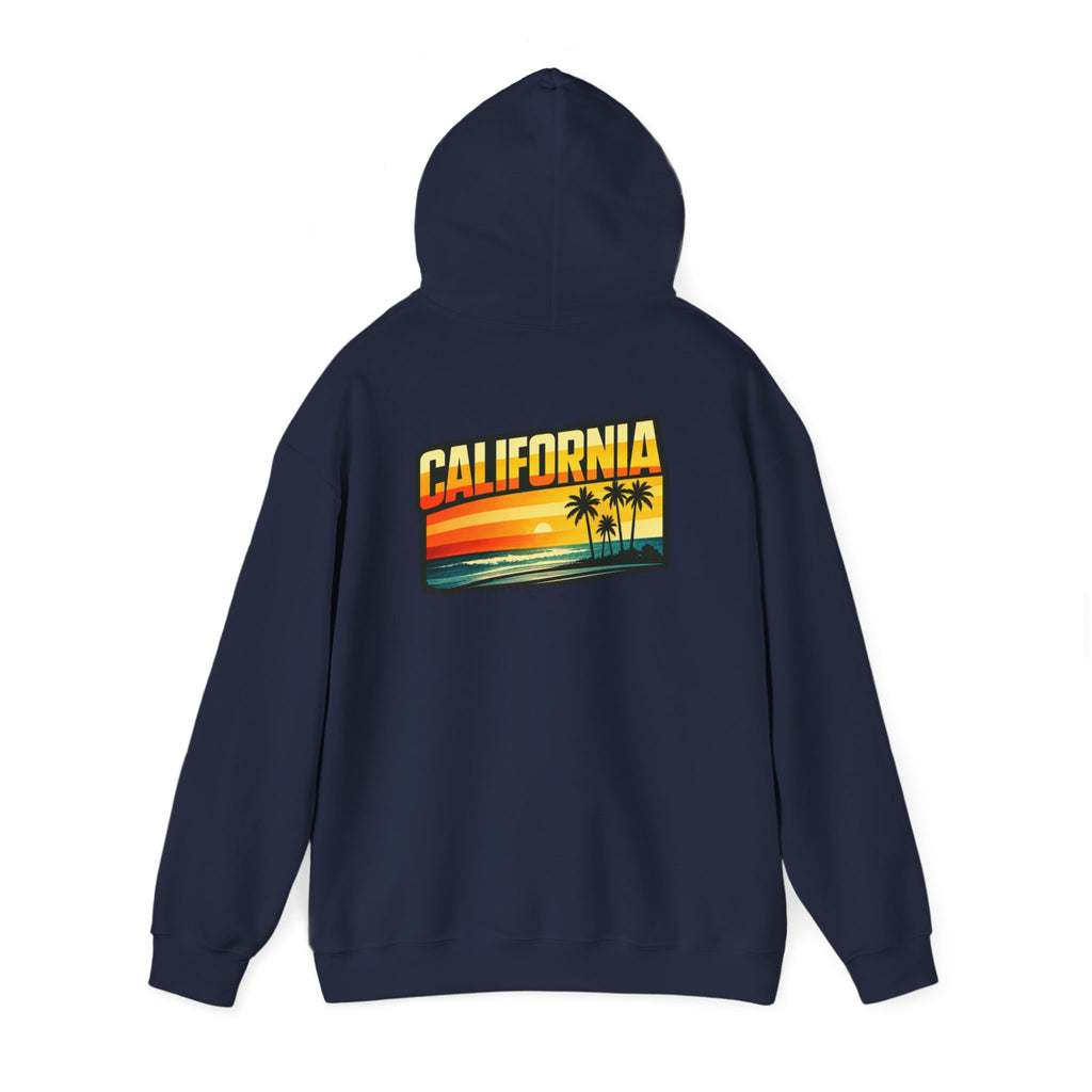 California Sunset Palm Tree Hoodie — Retro Beach Pullover