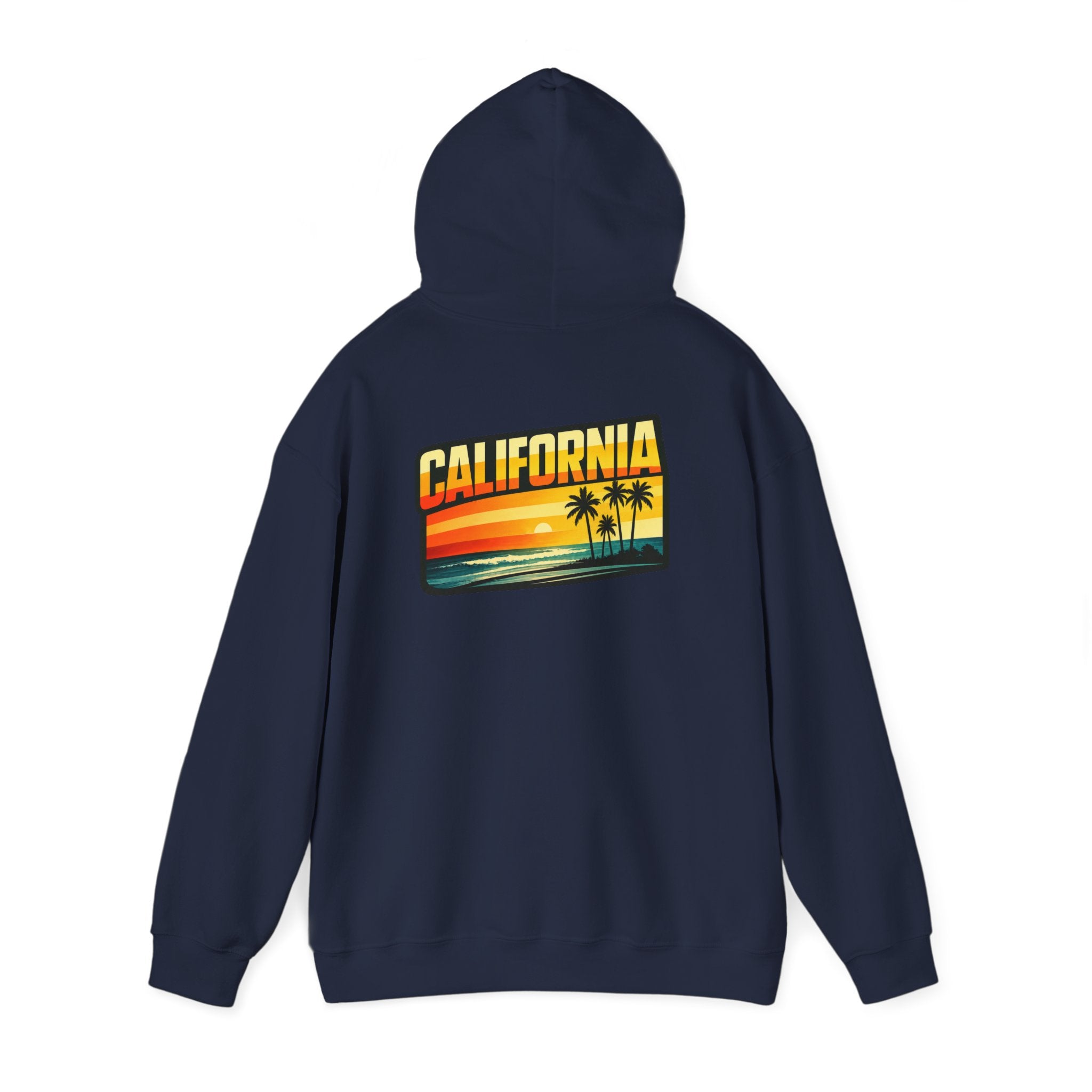 California Sunset Palm Tree Hoodie — Retro Beach Pullover