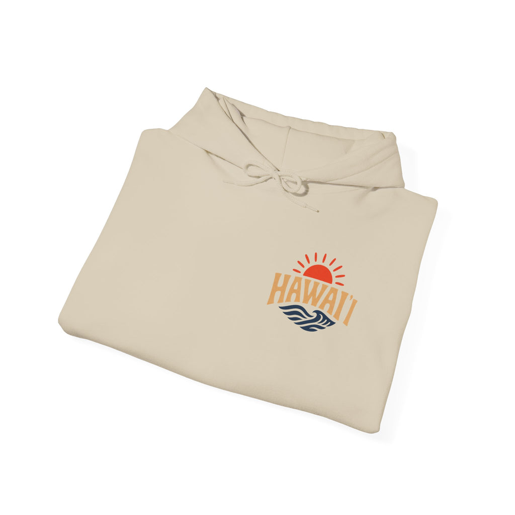 Hawai'i Lava Coast Surf Hoodie | Vintage Wave, Volcano & Palm Tree Graphic Sweatshirt