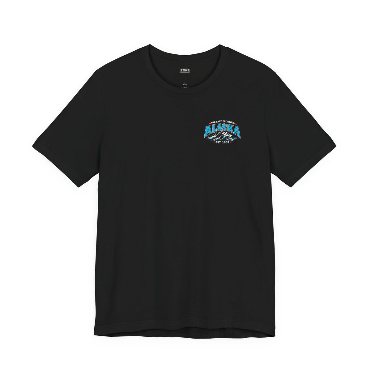 Alaska The Last Frontier T-Shirt – Orca Sunset Graphic Tee, Vintage Outdoor Travel Shirt, Nature Adventure Back Print Tee