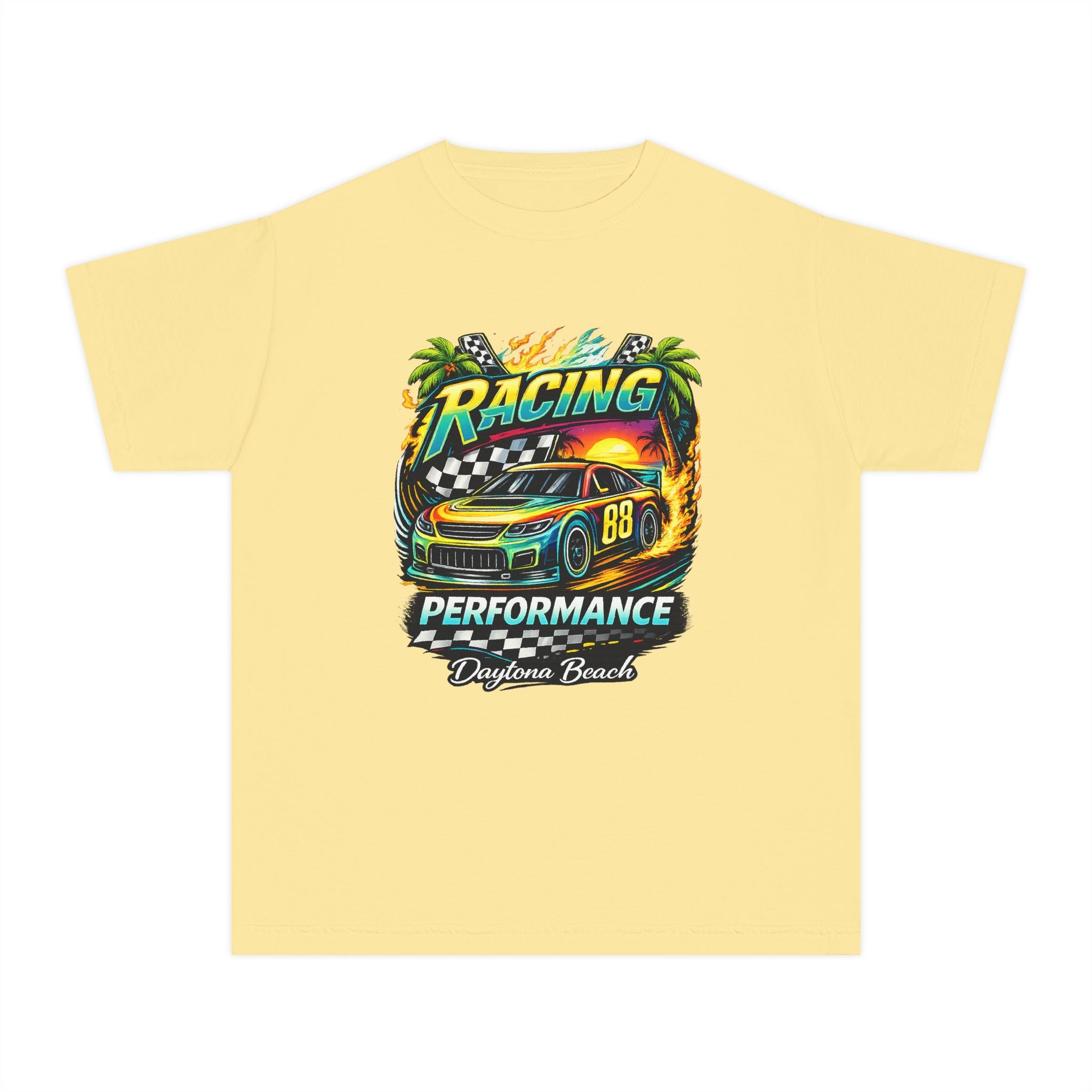 Racing Performance Youth Tee — 'Racing Performance' Graphic Car Shirt