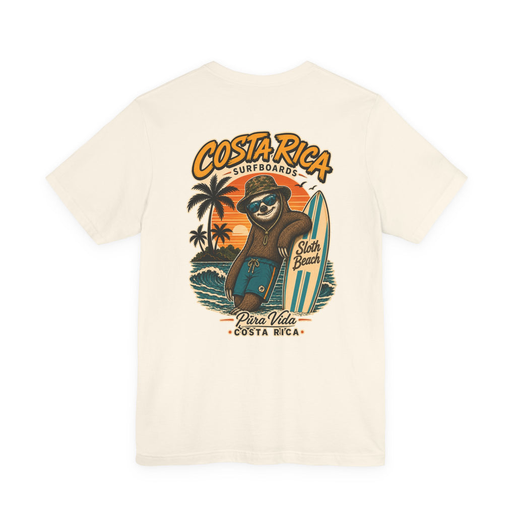 Costa Rica Surf Sloth T‑Shirt — Pura Vida Beach Tee