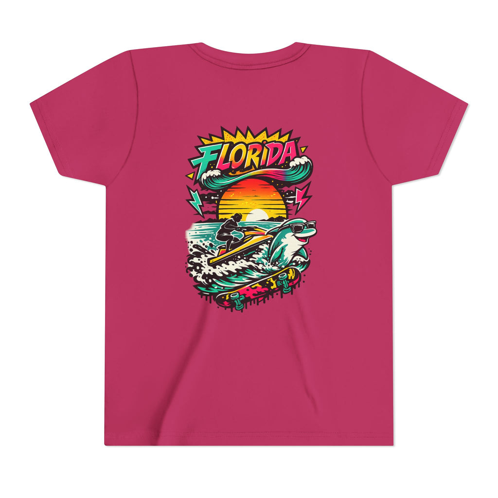 Florida Shark Surf Youth Tee - Kids' Beach Graphic T-Shirt