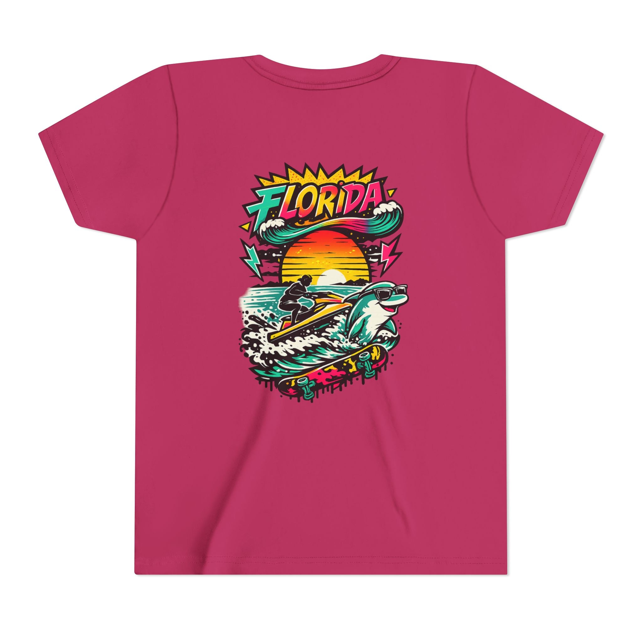 Florida Shark Surf Youth Tee - Kids' Beach Graphic T-Shirt