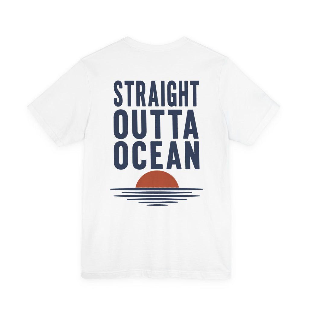 Straight Outta Ocean Retro Sunset Beach T-Shirt