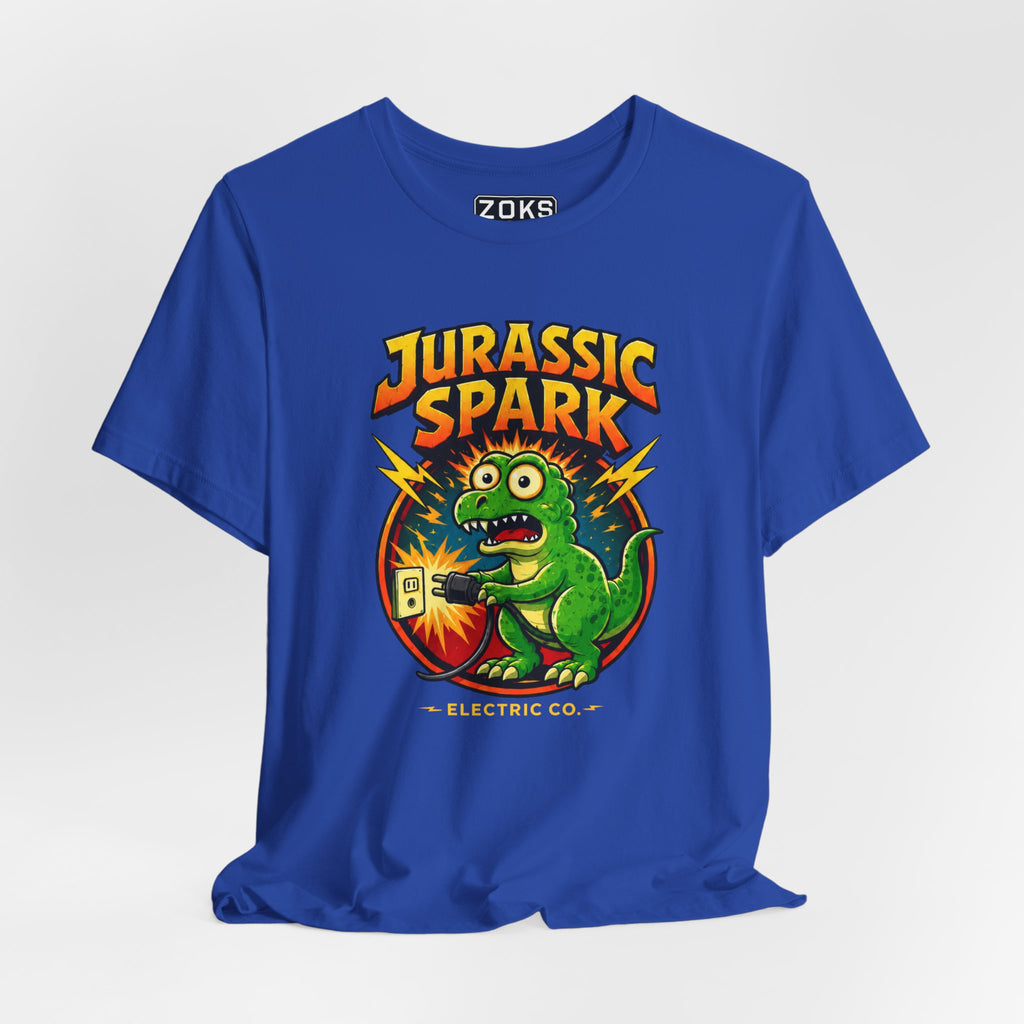 Jurassic Spark T‑Shirt — Retro Electric Dinosaur Graphic Tee