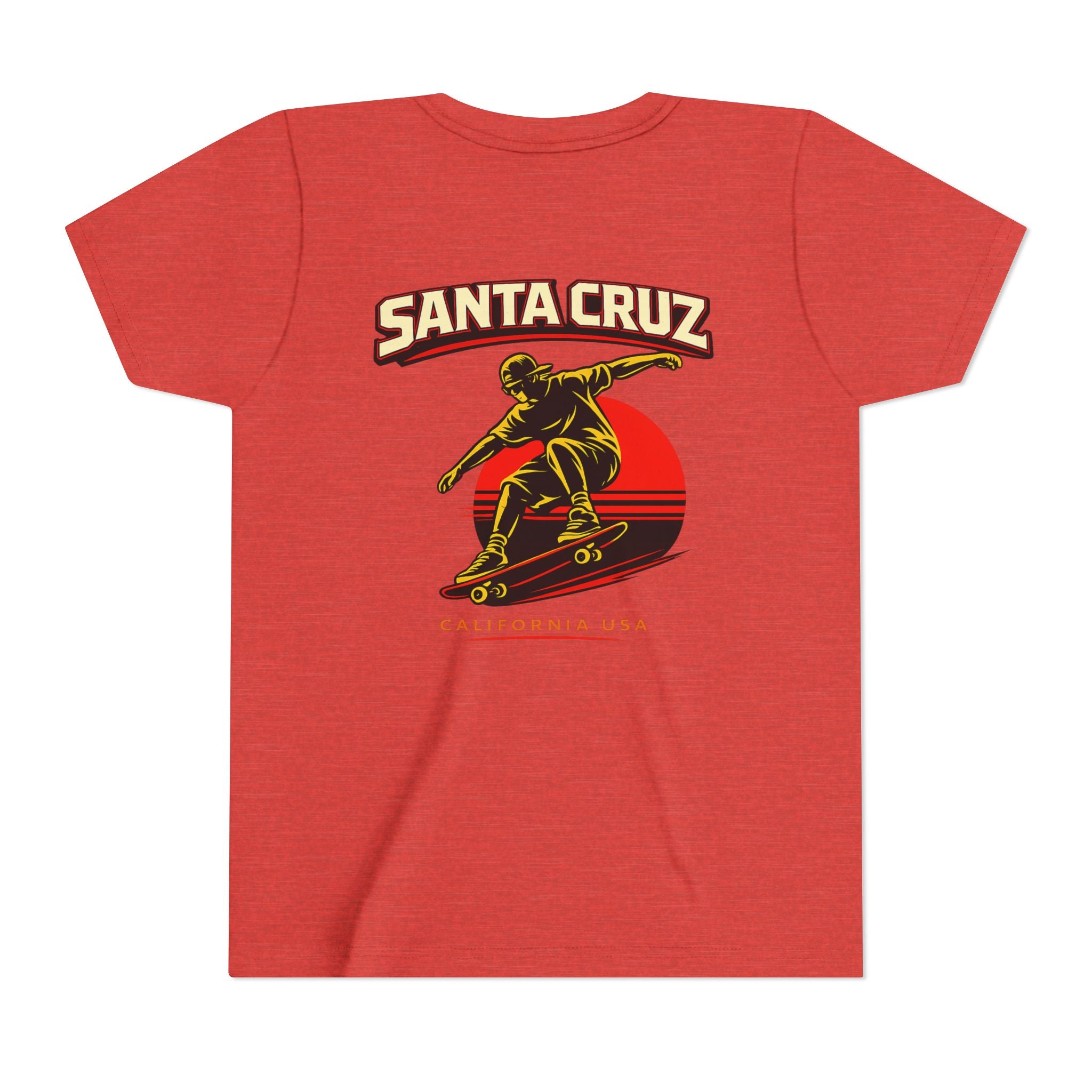 Youth Skateboard T-Shirt - 'Santa Cruz California USA' Retro Sunset Tee